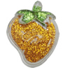 Acrylic Pendant With Colorful Powder, Strawberry 59x47mm Hole:2.5mm, Sold by Bag