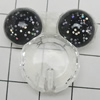 Acrylic Pendant With Colorful Powder Half Hole, Animal Head 25x28mm Hole:2.5mm, Sold by Bag