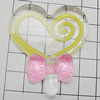 Acrylic Cabochons With Colorful Powder No Hole, 50x44mm, Sold by Bag