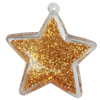 Acrylic Pendant With Colorful Powder, Star 61x56mm Hole:2mm, Sold by Bag