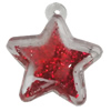 Acrylic Pendant With Colorful Powder, Star 29x26mm Hole:1.5mm, Sold by Bag