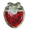 Acrylic Cabochons With Colorful Powder No Hole, Strawberry 26x22mm Hole:2.5mm, Sold by Bag