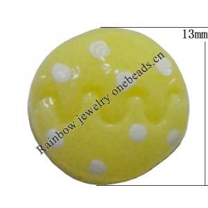 Resin Cabochons, No Hole Headwear & Costume Accessory, Flat Round，The other side is Flat 13mm, Sold by Bag