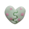 Resin Cabochons, No Hole Headwear & Costume Accessory, Heart，The other side is Flat 12x13mm, Sold by Bag