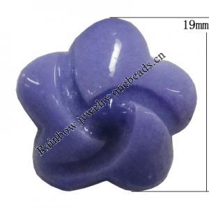 Resin Cabochons, No Hole Headwear & Costume Accessory, Flower，The other side is Flat 19mm, Sold by Bag