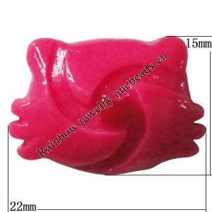 Resin Cabochons, No Hole Headwear & Costume Accessory, Cat Head，The other side is Flat 15x22mm, Sold by Bag