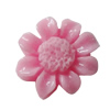 Resin Cabochons, No Hole Headwear & Costume Accessory, Flower，The other side is Flat 15mm, Sold by Bag