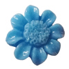 Resin Cabochons, No Hole Headwear & Costume Accessory, Flower，The other side is Flat 15mm, Sold by Bag