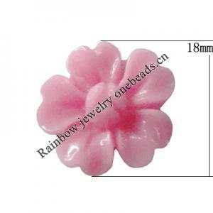 Resin Cabochons, No Hole Headwear & Costume Accessory, Flower，The other side is Flat 18mm, Sold by Bag