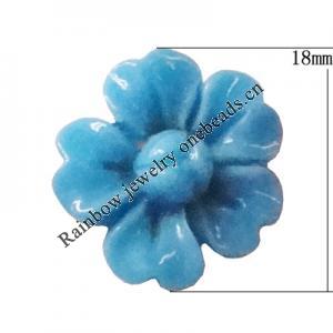 Resin Cabochons, No Hole Headwear & Costume Accessory, Flower，The other side is Flat 18mm, Sold by Bag