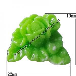 Resin Cabochons, No Hole Headwear & Costume Accessory, Flower，The other side is Flat 19x22mm, Sold by Bag