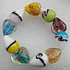 Gold Sand Lampwork Beads Bracelets, Bead Size: 20mm Length:7.8 Inch, Sold by Strand