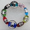 Silver Foil Lampwork Beads Bracelets, Bead Size: 20mm Length:7.0 Inch, Sold by Strand