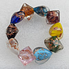 Gold Sand Lampwork Beads Bracelets, Bead Size: 20mm Length:7.8 Inch, Sold by Strand