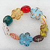 Gold Sand Lampwork Beads Bracelets, Bead Size:25mm Length:7.8 Inch, Sold by Strand