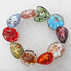 Gold Sand Lampwork Beads Bracelets, Bead Size:20mm Length:7.8 Inch, Sold by Strand