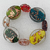 Gold Sand Lampwork Beads Bracelets, Bead Size:30x25mm Length:7.8 Inch, Sold by Strand