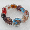 Gold Sand Lampwork Beads Bracelets, Bead Size:20mm Length:7.8 Inch, Sold by Strand