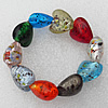 Silver Foil Lampwork Beads Bracelets, Bead Size:20mm Length:7.8 Inch, Sold by Strand