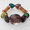 Gold Sand Lampwork Beads Bracelets, Bead Size:30x25mm Length:7.8 Inch, Sold by Strand