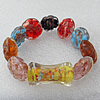 Gold Sand Lampwork Beads Bracelets, Bead Size:30x15mm Length:7.8 Inch, Sold by Strand