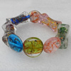 Luminous Lampwork Beads Bracelets, Bead Size:20mm Length:7.8 Inch, Sold by Strand