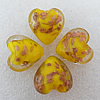 Gold Sand Lampwork Beads, Heart 28mm Hole:About 2mm, Sold by PC