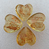 Gold Sand Lampwork Beads, Heart 28mm Hole:About 2mm, Sold by PC