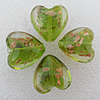 Gold Sand Lampwork Beads, Heart 28mm Hole:About 2mm, Sold by PC