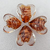 Gold Sand Lampwork Beads, Heart 28mm Hole:About 2mm, Sold by PC