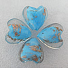 Gold Sand Lampwork Beads, Heart 28mm Hole:About 2mm, Sold by PC