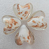 Gold Sand Lampwork Beads, Heart 28mm Hole:About 2mm, Sold by PC