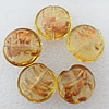 Gold Sand Lampwork Beads, Flat Round 28mm Hole:About 2mm, Sold by PC