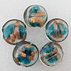 Gold Sand Lampwork Beads, Flat Round 28mm Hole:About 2mm, Sold by PC