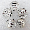 Silver Foil Lampwork Beads, Flat Round 20x10mm Hole:About 2mm, Sold by PC