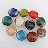 Luminous Lampwork Beads, Mix Color, Flat Round 28x13mm Hole:About 2mm, Sold by Group