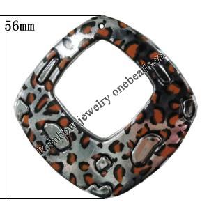 CCB With Acrylic Beads, 56x56mm Hole:2mm, Sold by Bag