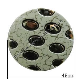 CCB With Acrylic Beads, 45mm Hole:2mm, Sold by Bag