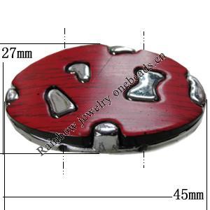 CCB With Acrylic Beads, 45x27mm Hole:2mm, Sold by Bag