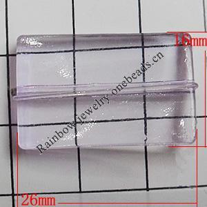 Transparent Acrylic Beads, Rectangle 26x16mm Hole:1mm, Sold by Bag 