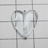 Transparent Acrylic Beads, Heart 15x15mm Hole:1mm, Sold by Bag 