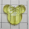 Transparent Acrylic Beads, Animal Head 25x21mm Hole:1mm, Sold by Bag 