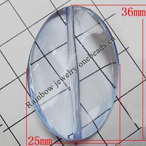 Transparent Acrylic Beads, Twist Flat Oval 36x25mm Hole:1.5mm, Sold by Bag 