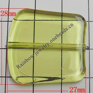 Transparent Acrylic Beads, Trapezoid 28x27mm Hole:1mm, Sold by Bag 