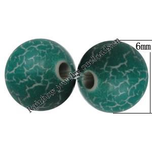 Crackle Acrlylic Beads, Round 6mm Hole:1.5mm, Sold by Bag