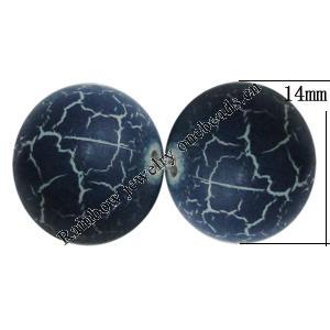 Crackle Acrlylic Beads, Round 14mm Hole:1.5mm, Sold by Bag