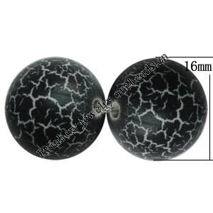 Crackle Acrlylic Beads, Round 16mm Hole:1.5mm, Sold by Bag