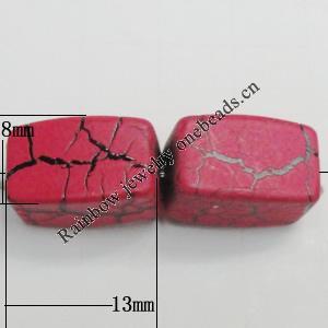 Crackle Acrlylic Beads, Rectangle 13x8mm Hole:1.5mm, Sold by Bag