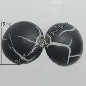 Crackle Acrlylic Beads, Flat Round 12mm Hole:1.5mm, Sold by Bag