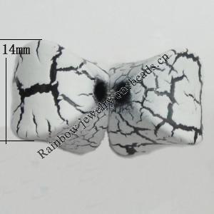 Crackle Acrlylic Beads, 14mm Hole:1.5mm, Sold by Bag